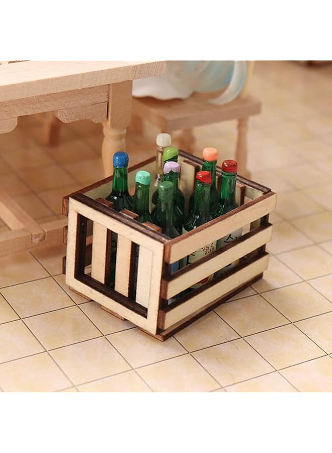 KASTWAVE 3Pcs Miniature Dollhouse Crate Wooden Miniature Milk Crate Fruit Basket Dollhouse Miniature Decoration Micro Landscape Ornament Small Woven Storage Containersfor Fairy Garden Decor - Image 3
