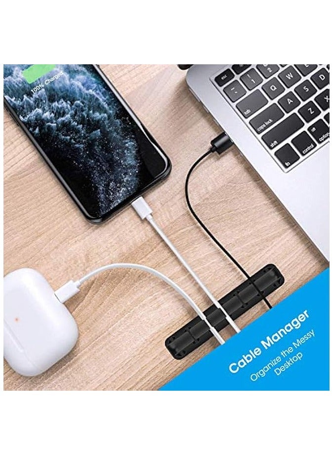 erorex 3Pcs Cable Holder Clips - Desktop Cable Organizer For Management Of Power Cord And Charging Cables - Black - Image 4