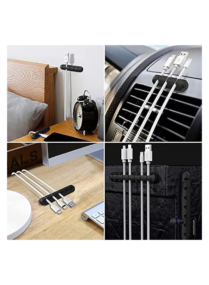 erorex 3Pcs Cable Holder Clips - Desktop Cable Organizer For Management Of Power Cord And Charging Cables - Black - Image 3