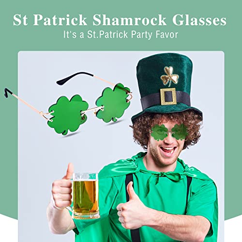 Flutesan 2 Pairs St. Patrick's Day Glasses St. Patrick's Day Accessories Irish Shamrock Sunglasses Decor Party Favors Supplies Green Costume Accessories for Women Men - Image 5