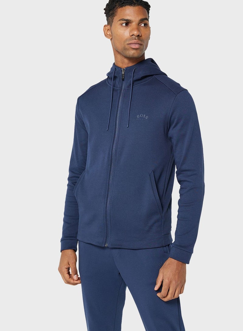 BOSS Essential Zip Through Hoodie - Image 1