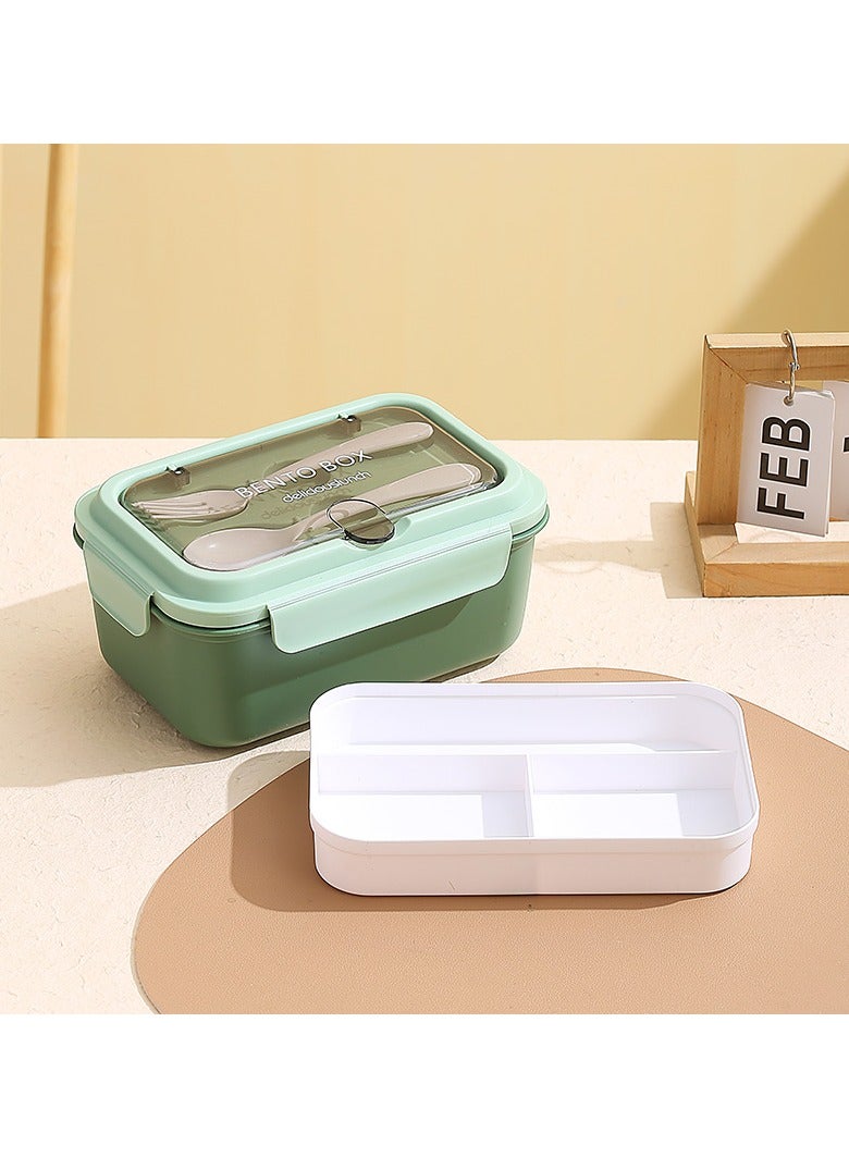 SUMAKA Lunch Box 800ml 2 Compartments Student Sealed Adult With Spoon And Fork Leak Proof Microwavable - Image 1