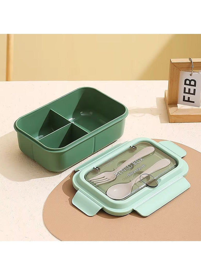 SUMAKA Lunch Box 800ml 2 Compartments Student Sealed Adult With Spoon And Fork Leak Proof Microwavable - Image 2