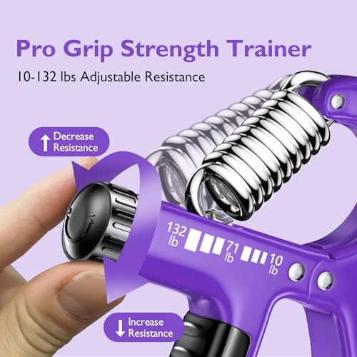FitBeast Grip Strengthener Forearm Strengthener, Adjustable Hand Grip for Strength Training & Rehabilitation, 10-132 lbs Resistance, Ideal for Athletes and Physical Therapy (1 Piece Purple) - Image 2