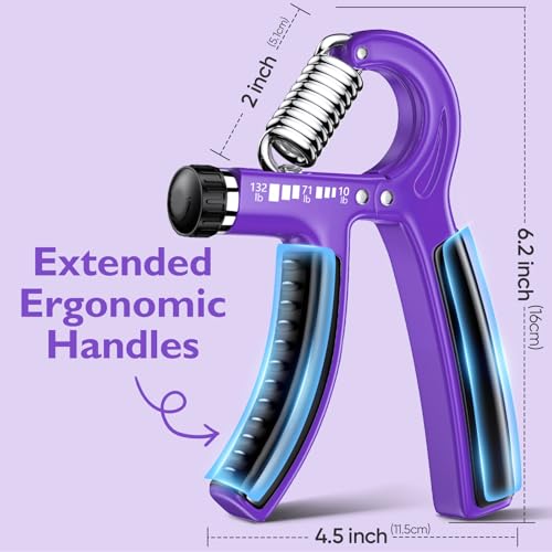 FitBeast Grip Strengthener Forearm Strengthener, Adjustable Hand Grip for Strength Training & Rehabilitation, 10-132 lbs Resistance, Ideal for Athletes and Physical Therapy (1 Piece Purple) - Image 3