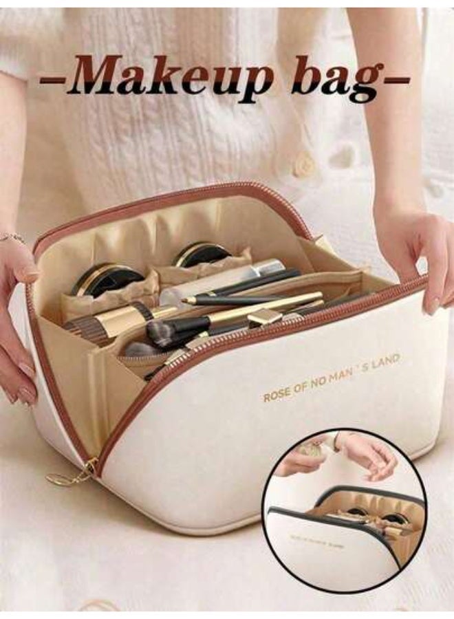 شي إن شنطة مكياج مقاومة للماء PU – حقيبة تنظيم أدوات تجميل بسعة كبيرة – مناسبة للسفر والساعة - Image 3