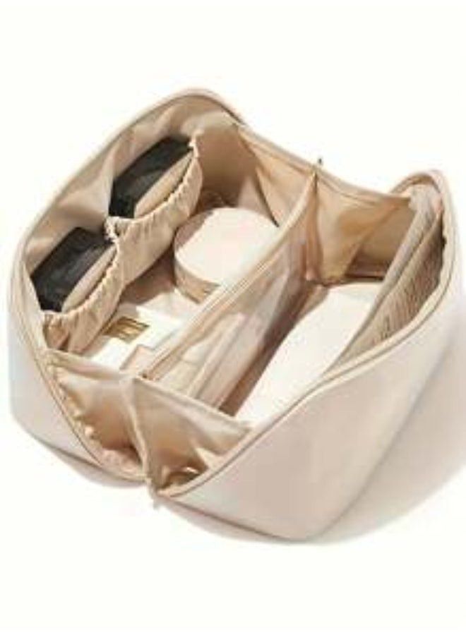 شي إن شنطة مكياج مقاومة للماء PU – حقيبة تنظيم أدوات تجميل بسعة كبيرة – مناسبة للسفر والساعة - Image 5