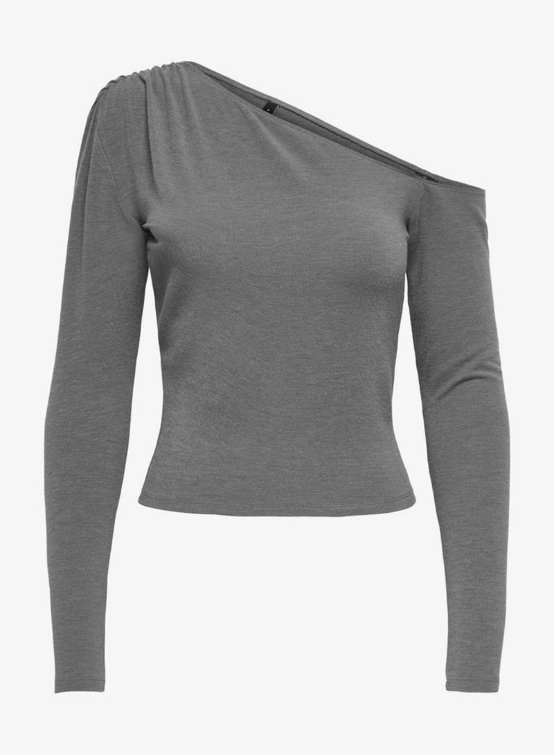 ONLY Casual Long Sleeve One Shoulder Top - Image 1