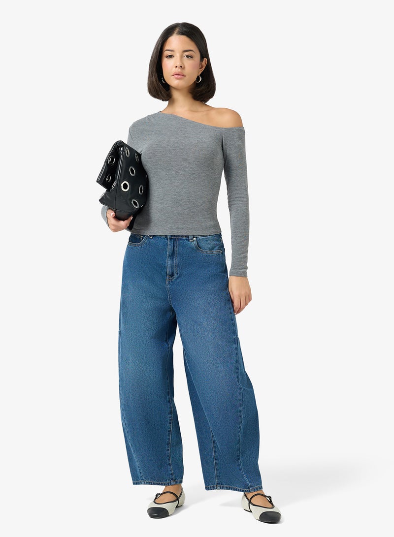 ONLY Casual Long Sleeve One Shoulder Top - Image 4