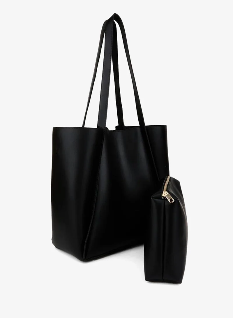 Women's Kangaroo Black Baby Carrier Foldable Suede Soft Leather Large Shopper Bag.