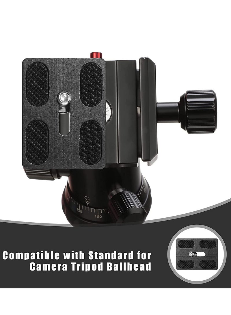 Camera Quick Release Plate PU50 2Pcs Metal Universal Quick Release Plate with 1/4" Screw, Tripod Mount Plate Universal Standard Fits DSLR Camera Tripod Ball Head (Black) - Image 4