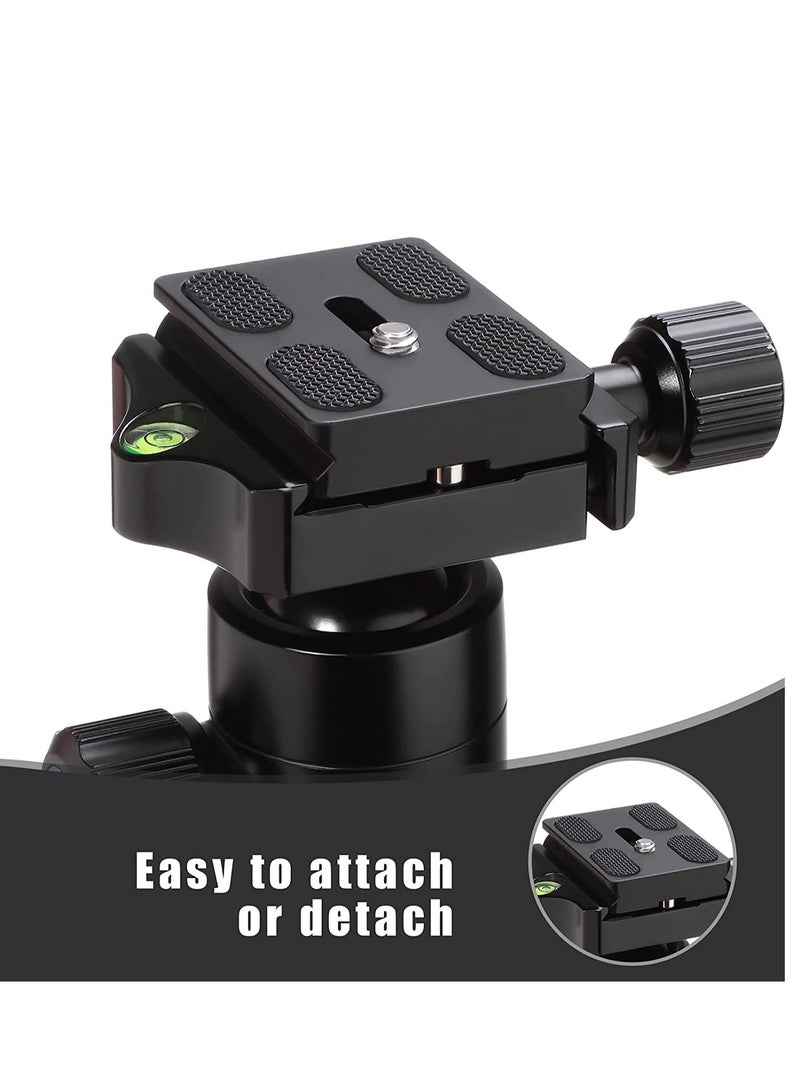 Camera Quick Release Plate PU50 2Pcs Metal Universal Quick Release Plate with 1/4" Screw, Tripod Mount Plate Universal Standard Fits DSLR Camera Tripod Ball Head (Black) - Image 3