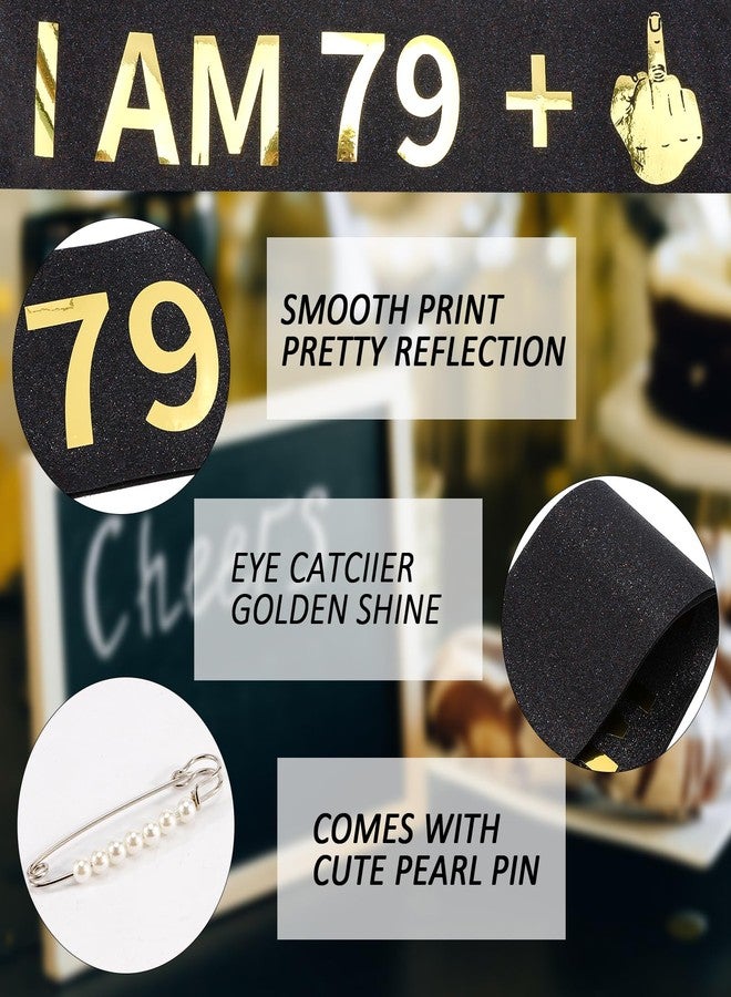 Hapdoo 80th Birthday Decorations for Women, 80th Birthday Gifts Sash and Crown for Her Set, Happy 80 & Fabulous Party Supplies for Women, Black Gold - Image 3