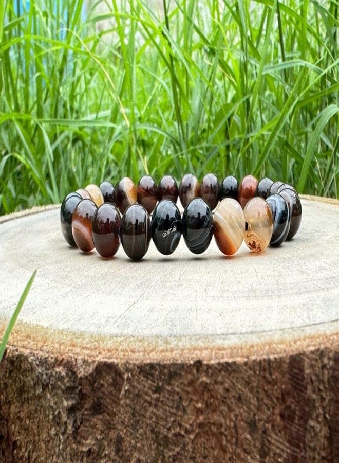 GEMTUB Natural Sulemani Hakik Bracelet with 8 MM Bead Size for Men and Women For Reiki Healing and Crystal Healing - Image 2