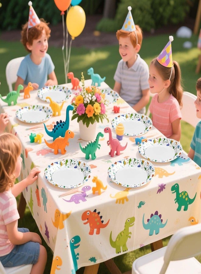 Grencian 100 Pcs Kids Dinosaur Plates Dinosaur-Themed Disposable Heavy Duty Paper Plates 9" Round Large Dino Plate for Boys Kids Dino Lovers Birthday Baby Shower BBQ Graduation Party Decor - Image 4