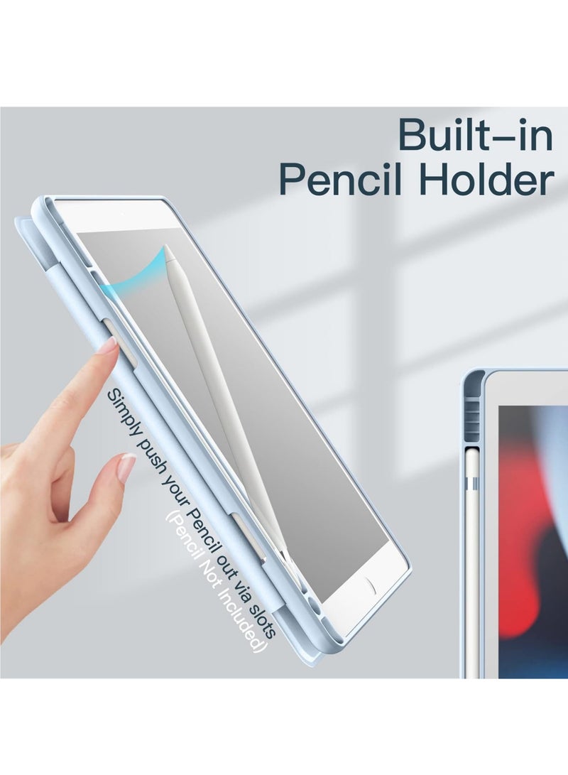 Rock Pow Case for iPad 9.7-Inch (6th/5th Generation 2018/2017) with Pencil Holder Clear Transparent Back Shell Slim Stand Shockproof Tablet Cover Auto Wake/Sleep - Image 5