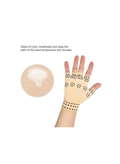 WYBOT Arthritis Anti-edema Magnetic Gloves Rheumatoid Hand Pain Health Compression Therapy(Beige)  - Image 2