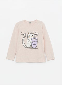 LC WAIKIKI Crew Neck Printed Long Sleeve Girl Pajama Set  - Image 2