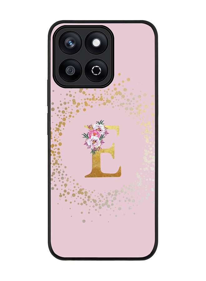 Stylizedd For Honor X7c 4G Case,Slim fit Camera Protection, Shockproof Thin Phone cover  - Custom Monogram Floral - E  (Pink ) - Image 1