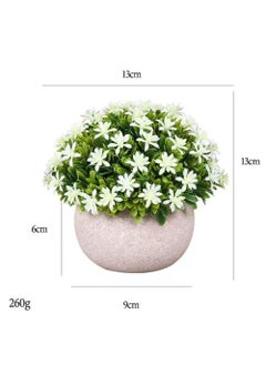 Rock Pow 2Pcs Mini Topiary Faux Plants Indoor- Small Fake Plants Decor Magnolia Home Office Desk Cubicle Farmhouse Kitchen Bookshelf Bedroom Bathroom Decor, Aloe Vera Zen Garden  - Image 2