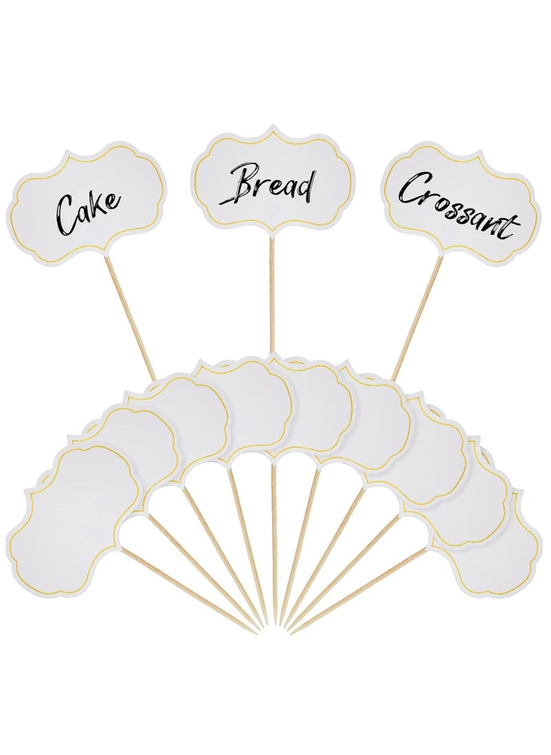 Oasisgalore 50 Pieces Blank Toothpick Flags for Cupcakes, Cheese Markers, Buffet Labels & Party Decorations  - Image 1