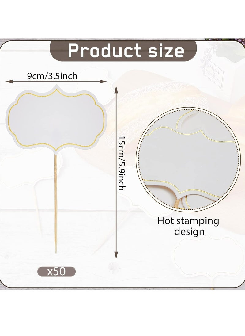Oasisgalore 50 Pieces Blank Toothpick Flags for Cupcakes, Cheese Markers, Buffet Labels & Party Decorations  - Image 2