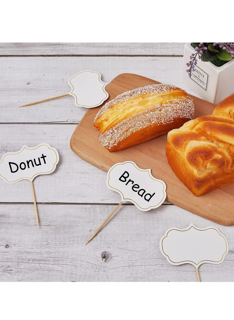 Oasisgalore 50 Pieces Blank Toothpick Flags for Cupcakes, Cheese Markers, Buffet Labels & Party Decorations  - Image 3