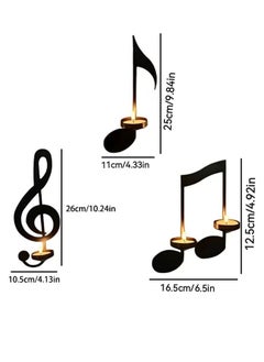 Set of 4 PCS Iron Musical Symbols Candlestick Holders, Wall Decor, Wall Art for Home, Shop, Patio, Porch, Art Space (Black) - pzsku/Z645EA92ECC401648442AZ/45/_/1726630690/38a27371-2780-4c75-ac22-ac051d1d9679