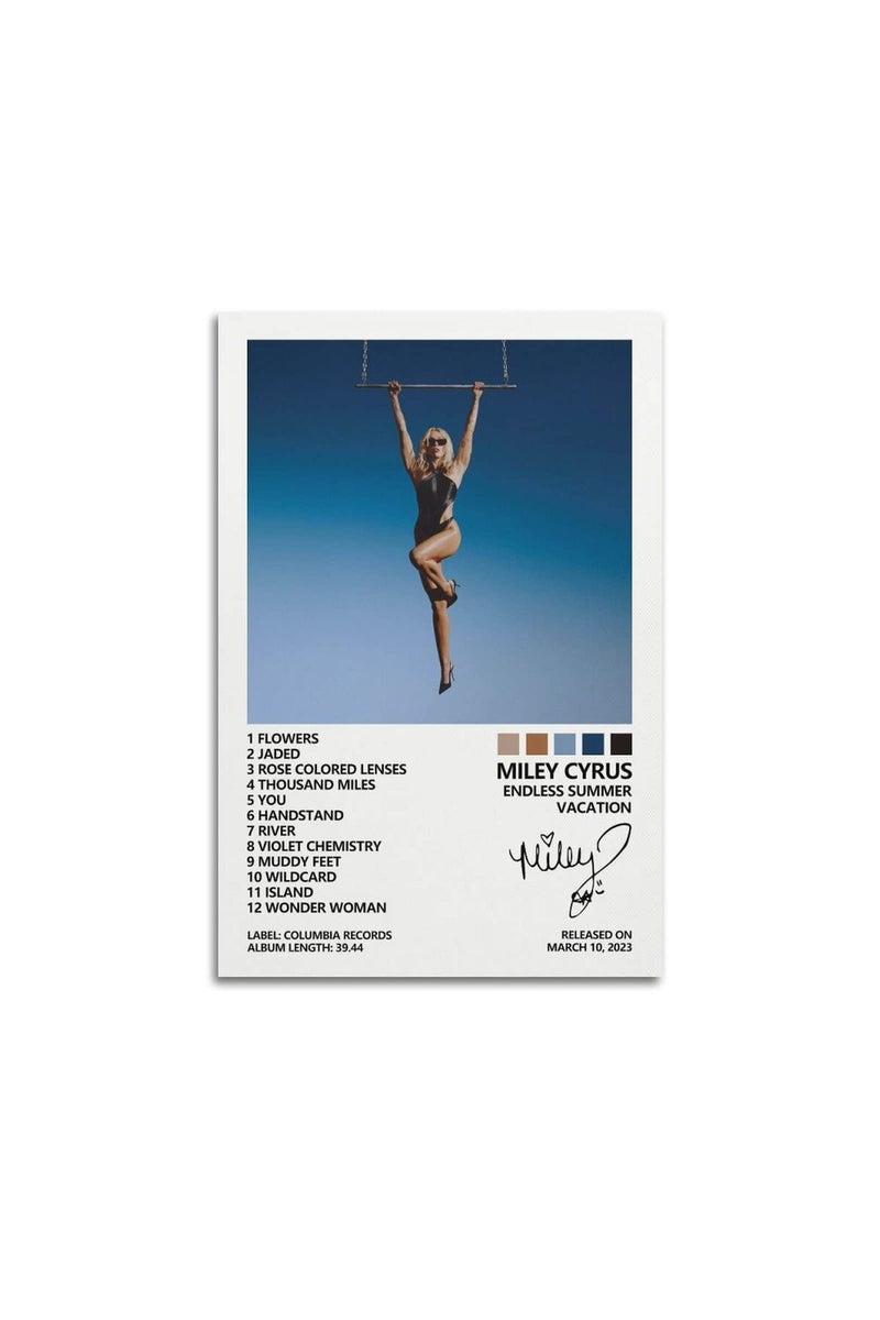 SUANYE Miley Cyrus Poster Endless Summer Vacation Album Cover Poster for Bedroom Canvas Art Poster and Wall Decor Picture 12x18inch(30x45cm) - Image 1