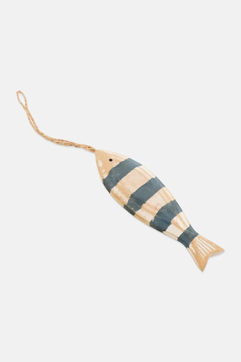 Muy Mucho Wooden Fish Decoration, Blue
