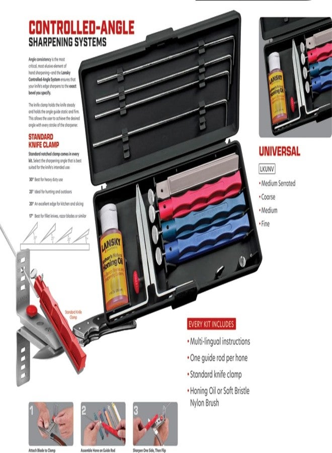 Lansky Sharpening Tool Universal 4 Stone System LKUNV Red, One Size - Image 4