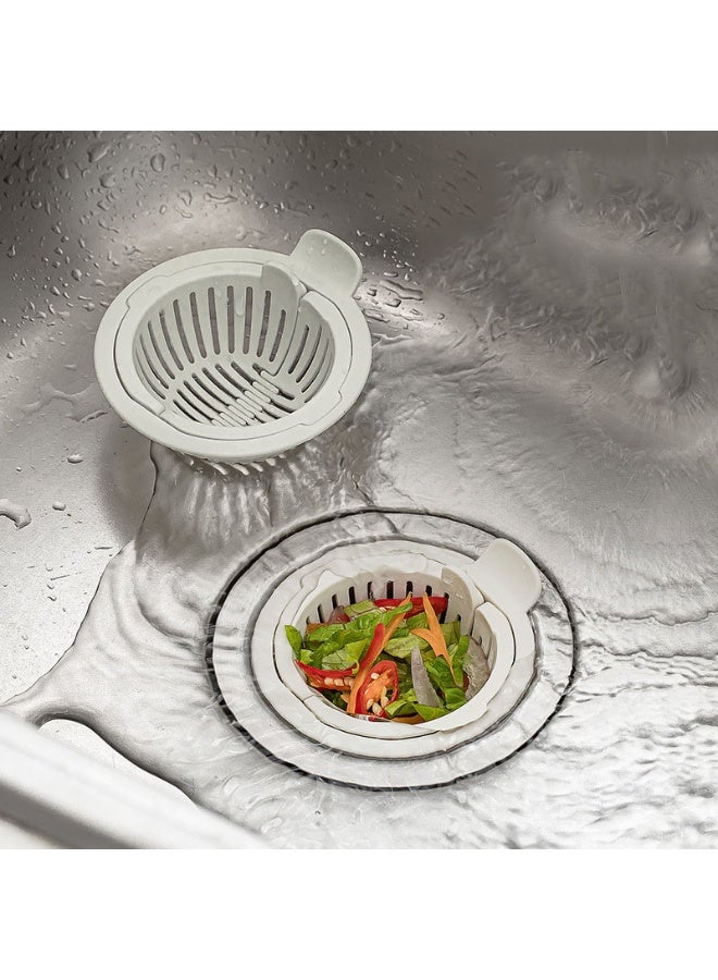 هومستر سلة تصريف بيضاء للمطبخ | مصفاة حوض مانعة للانسداد | تصميم شبكة تصريف دقيقة | مادة بلاستيكية مقاومة للحرارة | استخدام مزدوج للغسل والتصفية | مقبض حمل سهل | منع الروائح والحشرات | أداة تنظيف مطبخ أساسية - Image 1