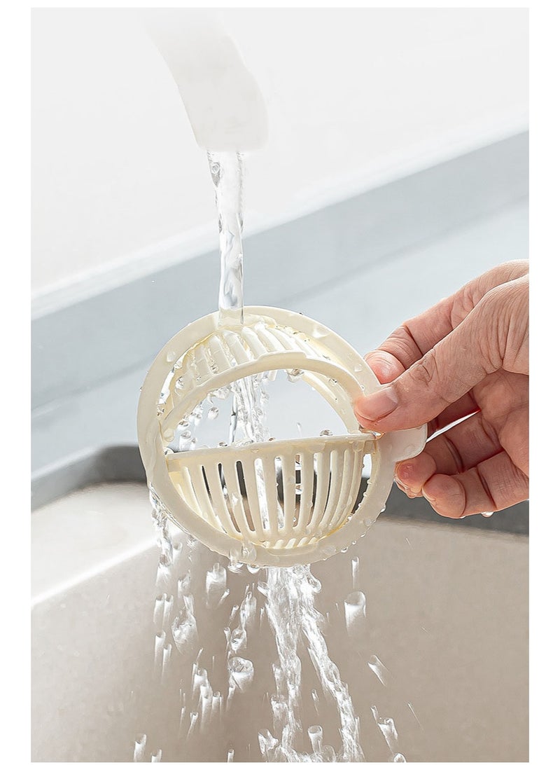 هومستر سلة تصريف بيضاء للمطبخ | مصفاة حوض مانعة للانسداد | تصميم شبكة تصريف دقيقة | مادة بلاستيكية مقاومة للحرارة | استخدام مزدوج للغسل والتصفية | مقبض حمل سهل | منع الروائح والحشرات | أداة تنظيف مطبخ أساسية - Image 4