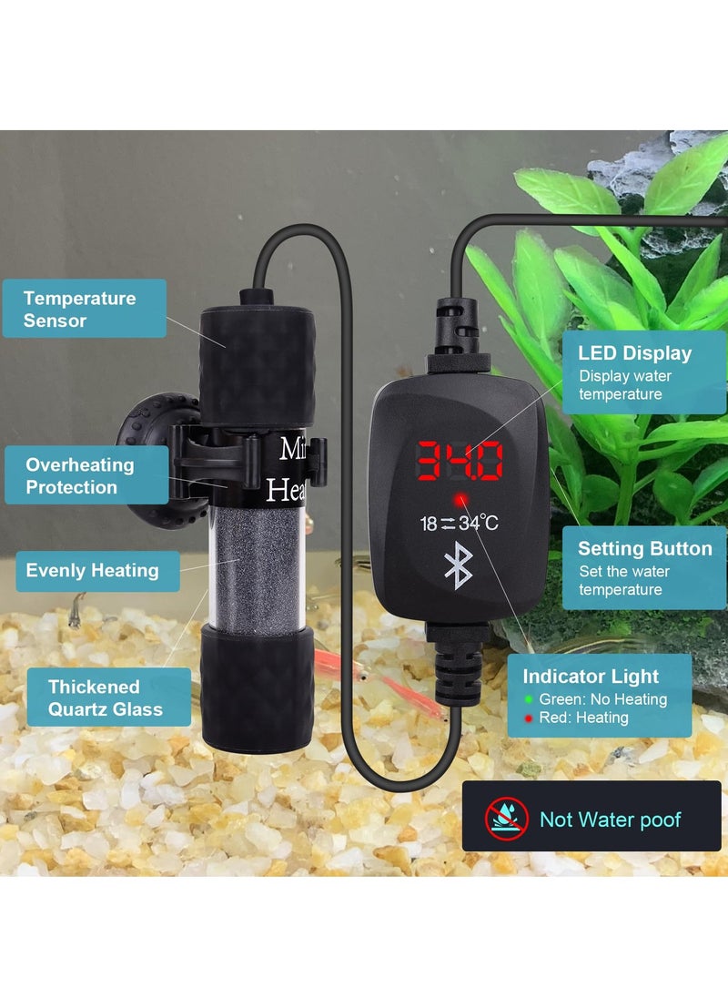SYOSI - 50W Mini Aquarium Heater with External Temperature Controller, LED Display, Over Temperature Protection, Automatic Powe Off Feature, Suitable for Saltwater and Freshwater Tanks - Image 1