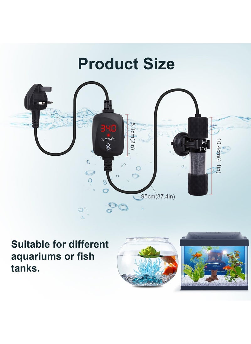 SYOSI - 50W Mini Aquarium Heater with External Temperature Controller, LED Display, Over Temperature Protection, Automatic Powe Off Feature, Suitable for Saltwater and Freshwater Tanks - Image 1