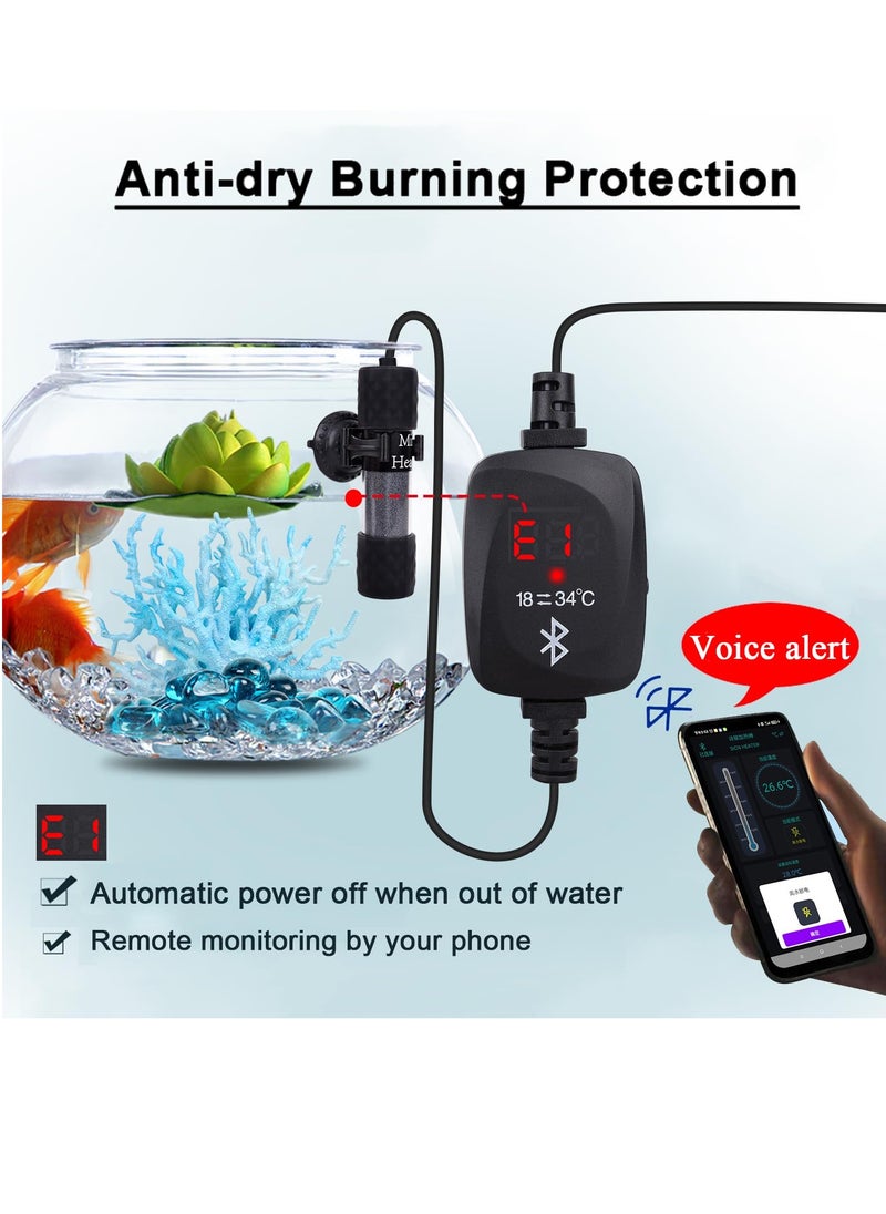 SYOSI - 50W Mini Aquarium Heater with External Temperature Controller, LED Display, Over Temperature Protection, Automatic Powe Off Feature, Suitable for Saltwater and Freshwater Tanks - Image 1
