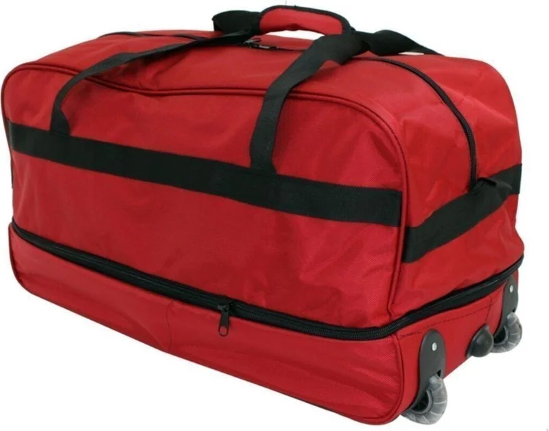 إسكاب 203 Red Large Size Bellows Wheeled Travel Bag