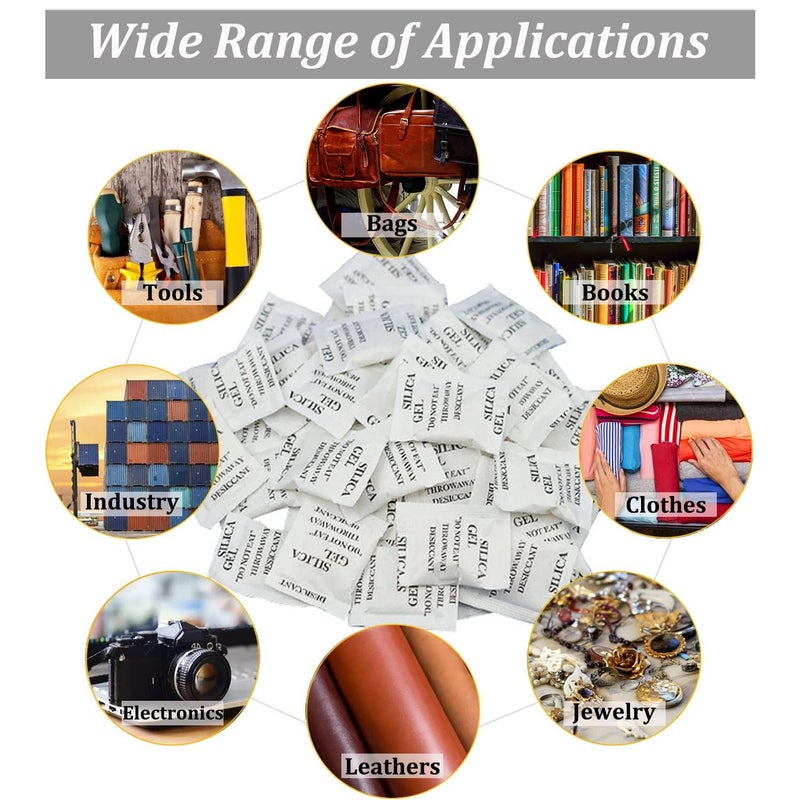 ZYLVORA ZYLVORA Silica Gel 5 Gm 100 Pouch 5gm 100 packets Silica Gel Pouches for Room Kitchen Wardrobe Cupboard car Bedroom Camera Lenses Shoes  - Image 5