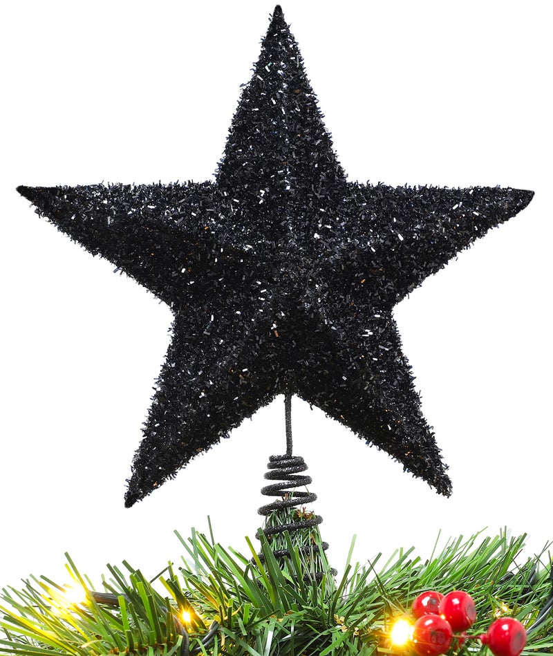 Christmas Concepts 11  Sparkling Tree Top Star  Luxurious Christmas Decorations Black