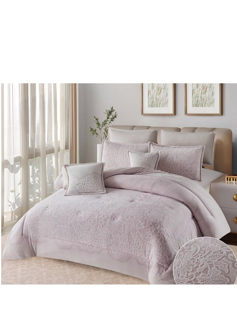 Xi Duo Duo Winter double bedspread, embroidered with soft velvet and luxurious fur to give you warmth and add beauty and elegance to your room, size 240*260 cm - Image 1