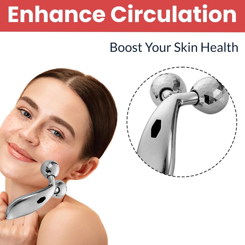 Temperia 3d Manual Face Massager For Women | Facial Massager & Face Roller For Glowing Skin | Self Care Product | Body Massage Tool - Image 5