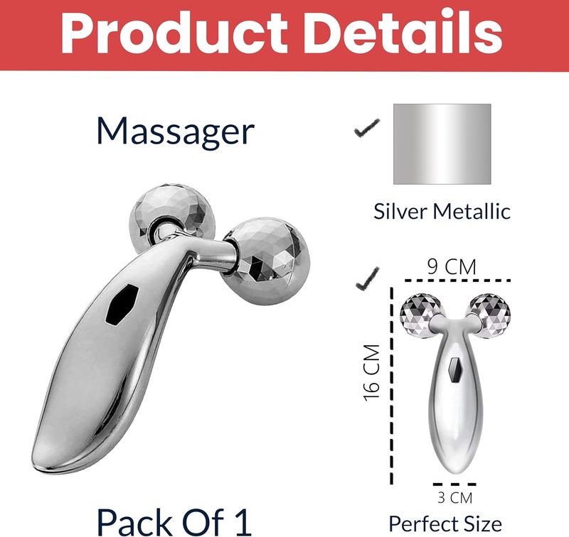 Temperia 3d Manual Face Massager For Women | Facial Massager & Face Roller For Glowing Skin | Self Care Product | Body Massage Tool - Image 2