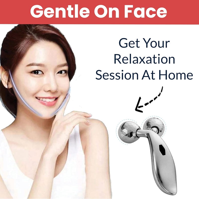 Temperia 3d Manual Face Massager For Women | Facial Massager & Face Roller For Glowing Skin | Self Care Product | Body Massage Tool - Image 3