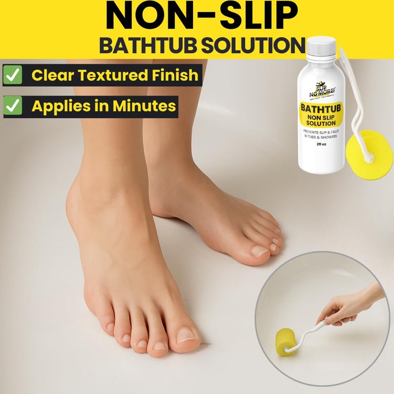 Slip No More! حل مضاد للانزلاق للاستحمام والدش لزيادة القبضة في الأحواض والحمامات. يمنع الأحواض المصنوعة من الألياف الزجاجية من أن تكون زلقة. - Image 2