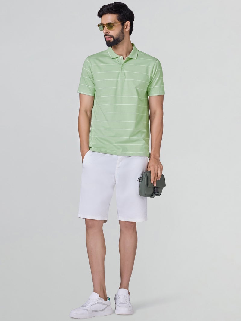 اكس واي اكس اكس تي شيرت بولو رجالي من XYXX Linea مخطط من القطن بأكمام نصفية - Image 5