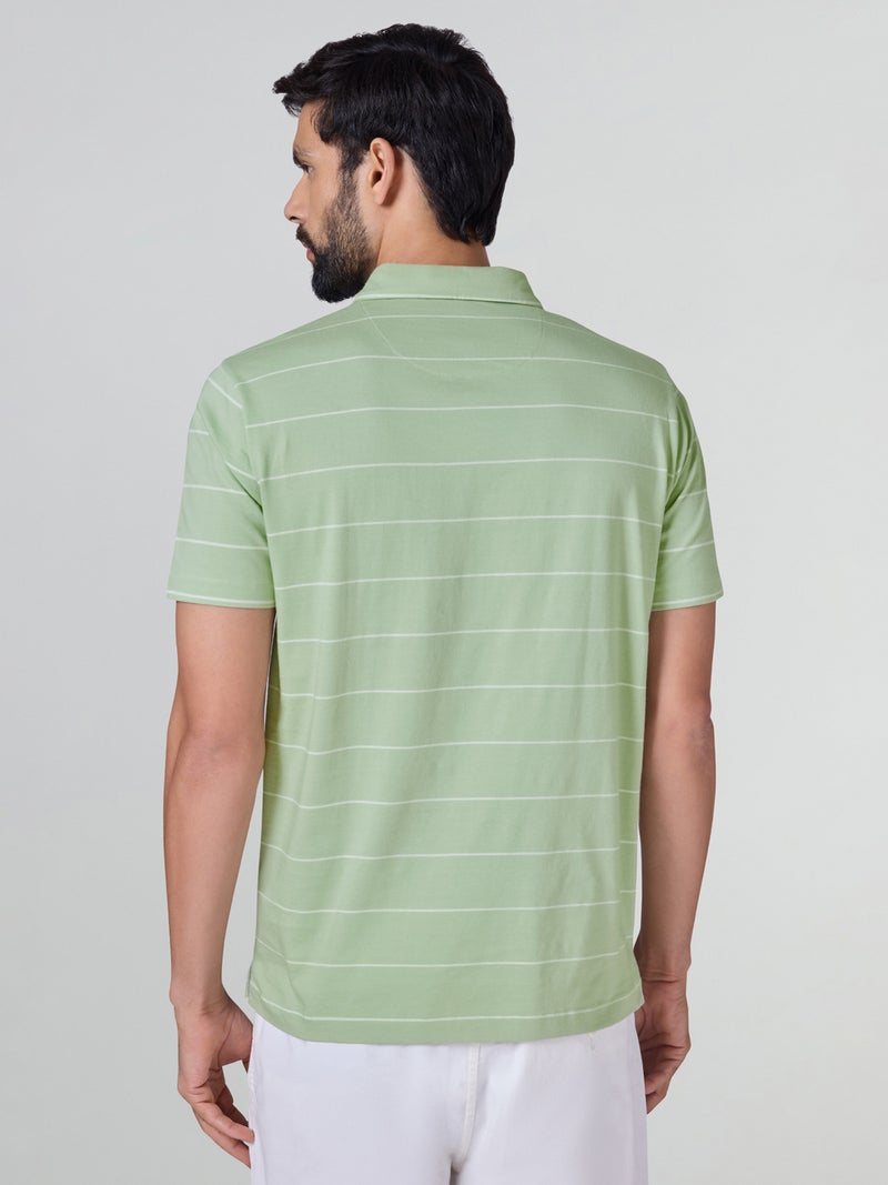 اكس واي اكس اكس تي شيرت بولو رجالي من XYXX Linea مخطط من القطن بأكمام نصفية - Image 4