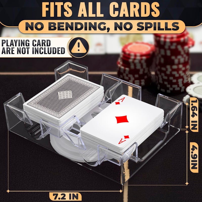 VIKROM Playing Cards Holder Rotating 360° – Compact Plastic Playing Card Tray for Easy Access for 2 Decks with Smooth Rotation | Organizes Multiple Decks for Canasta, Poker and More | Great - Image 2