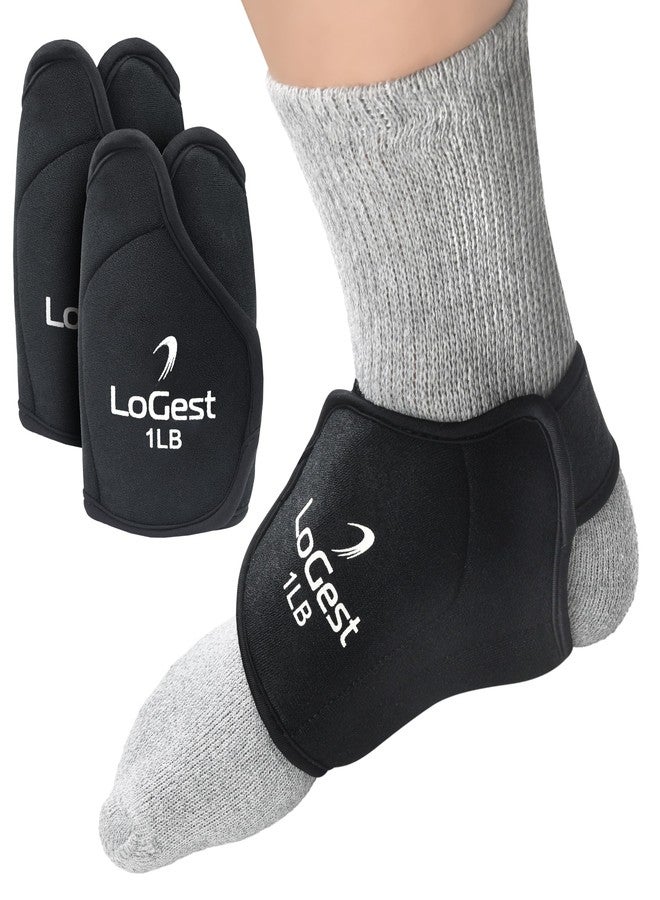 LoGest Foot Weights with Velcro Closures - 1lb, 2lbs, 3lbs, 4lbs - Sold in Pairs Comfortable Secure Padded Neoprene Foot Weight Leg Raises, Leg Curls, Lunges, Calf Raises Physical Therapy (1 LB Pair - Image 1