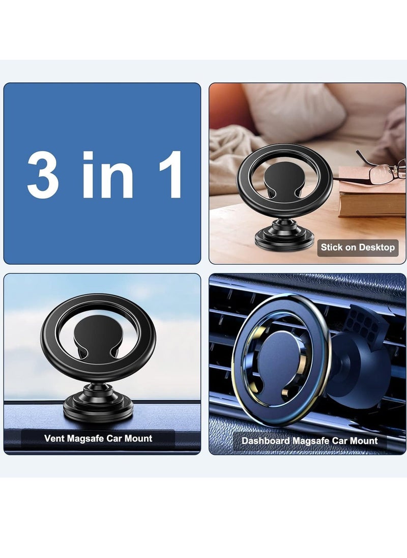 JAJEEK "Magnetic Car Phone Holder – Magsafe Compatible Dashboard & Air Vent Mount for iPhone 14/13/12 Series and All Phones" - Image 2