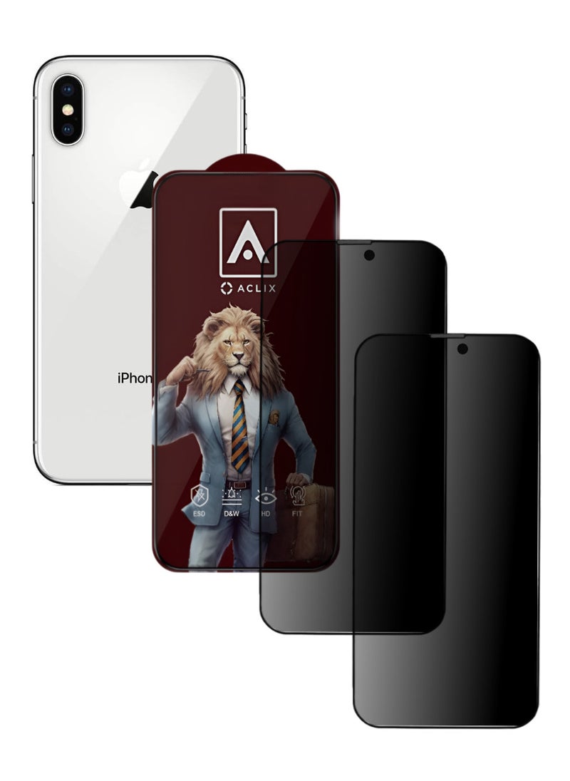 ACLIX 2 Pieces Antistatic ESD Dustproof Premium Quality High Definition Tempered Glass Screen Protector Designed For  iPhone 10 - Image 1